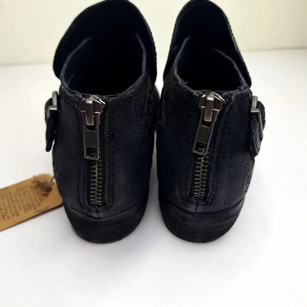 Born Sylvia Braided Leather Boots Ankle Bootie Women's 8 Western Harness Comfort